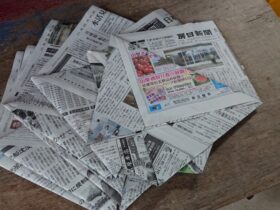 新聞紙の紙袋